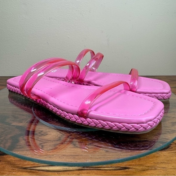 Nordstrom BP Viola Barbie Pink Braided Flat Slide Sandals - Picture 9 of 14